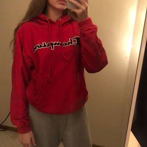 Red champion sweatshirt
